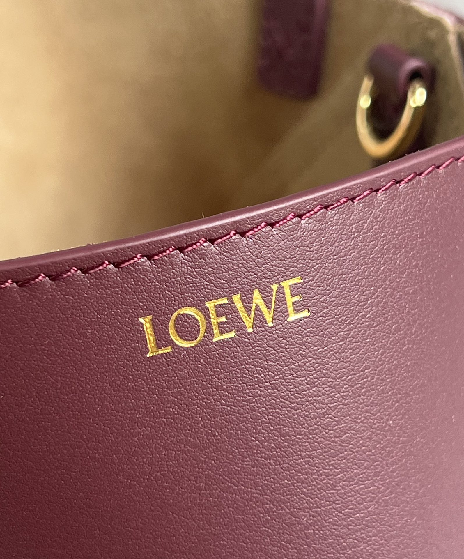 Loewe Mini Puzzle Fold Tote in Shiny Calfskin Dark Purple